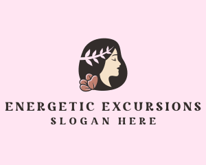 Floral Wreath Woman  logo design