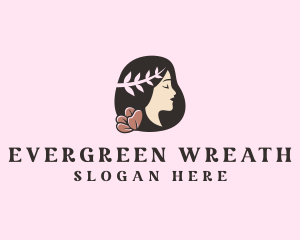 Floral Wreath Woman  logo design