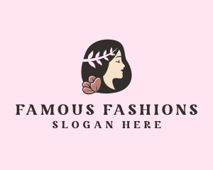 Floral Wreath Woman  logo design