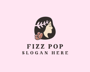 Floral Wreath Woman  logo design