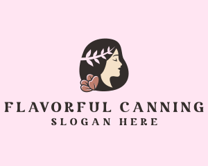 Floral Wreath Woman  logo design