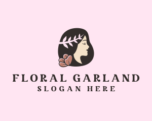 Floral Wreath Woman  logo design