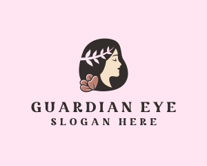 Floral Wreath Woman  logo design