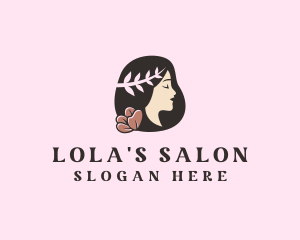 Floral Wreath Woman  logo design