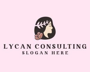 Floral Wreath Woman  logo design