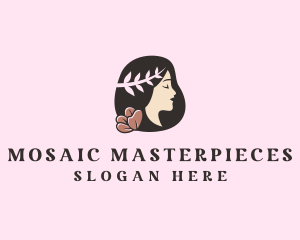 Floral Wreath Woman  logo design