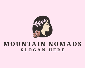 Floral Wreath Woman  logo design