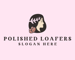 Floral Wreath Woman  logo design