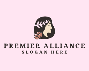 Floral Wreath Woman  logo design