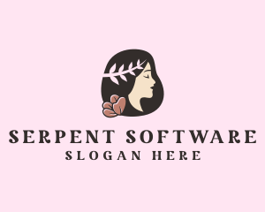 Floral Wreath Woman  logo design