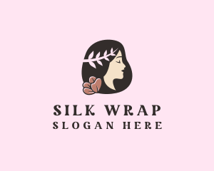 Floral Wreath Woman  logo design