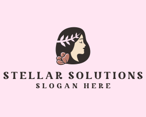 Floral Wreath Woman  logo design