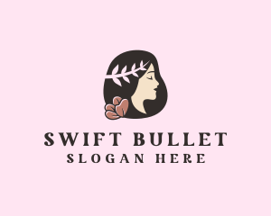 Floral Wreath Woman  logo design