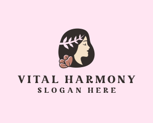 Floral Wreath Woman  logo design