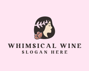 Floral Wreath Woman  logo design