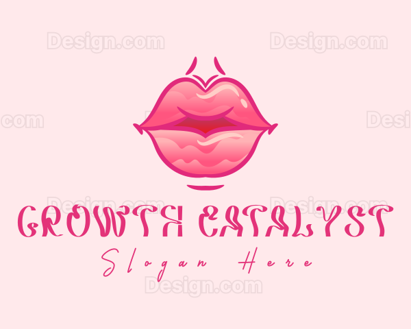 Pink Watercolor Lips Logo