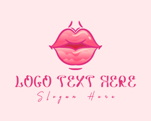 Pink Watercolor Lips logo