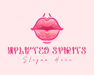 Pink Watercolor Lips Logo