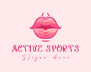 Pink Watercolor Lips logo