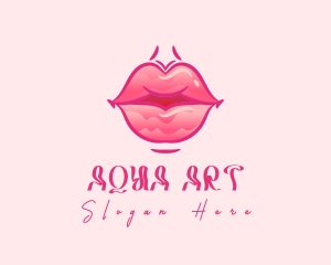 Pink Watercolor Lips logo