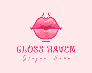 Pink Watercolor Lips logo design