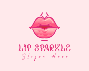 Pink Watercolor Lips logo design