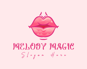 Pink Watercolor Lips logo