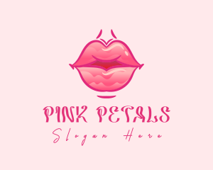 Pink Watercolor Lips logo design