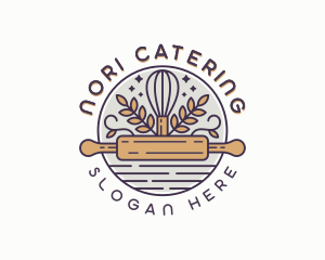 Rolling Pin Whisk Baker logo design