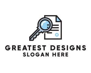 Secure Key File Document logo design