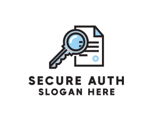 Secure Key File Document logo design