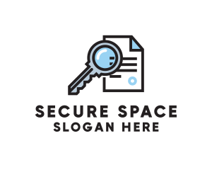 Secure Key File Document logo design