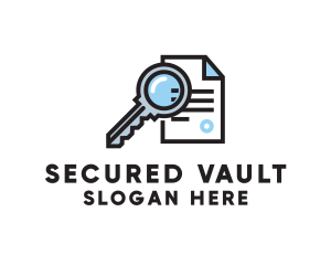 Secure Key File Document logo design