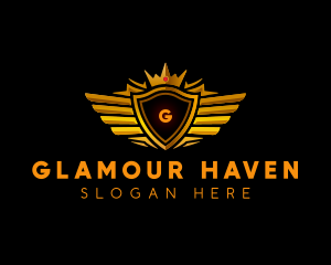 Luxury Wing Crest Crown logo