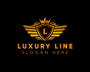 Luxury Wing Crest Crown logo design