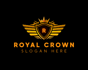 Luxury Wing Crest Crown logo design