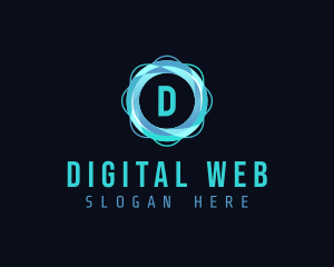 Digital Technology Flower logo design