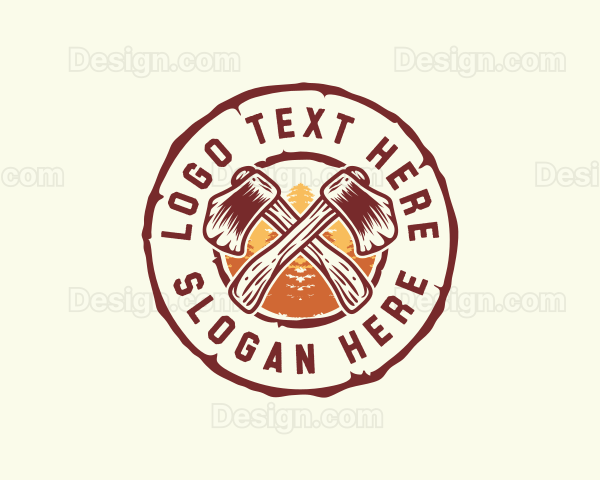 Axe Carpentry Logging Logo