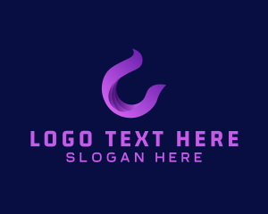 Purple Modern Letter C logo