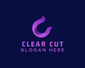 Purple Modern Letter C logo design