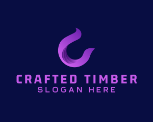 Purple Modern Letter C logo design