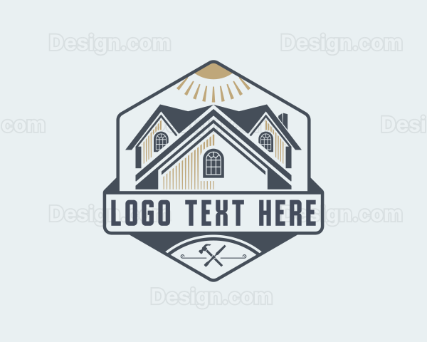 House Roofing  Carpentry Emblem Logo