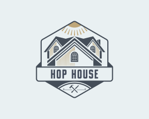 House Roofing  Carpentry Emblem logo design