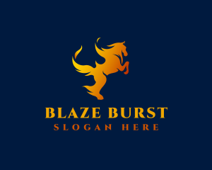 Flaming Wild Horse logo design