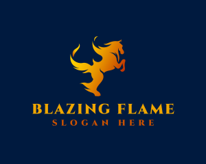 Flaming Wild Horse logo design