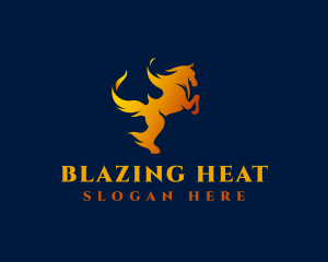 Flaming Wild Horse logo design