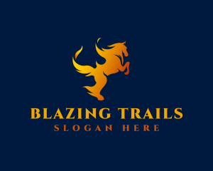 Flaming Wild Horse logo design