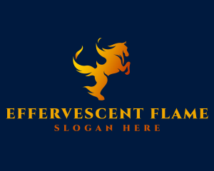 Flaming Wild Horse logo design