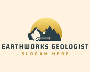 Industrial Digging Excavator  logo design