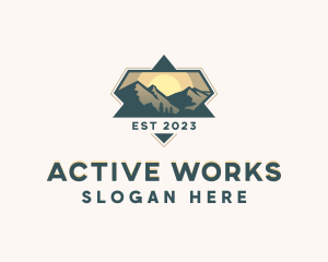 Mountain Hiking Adventure logo design